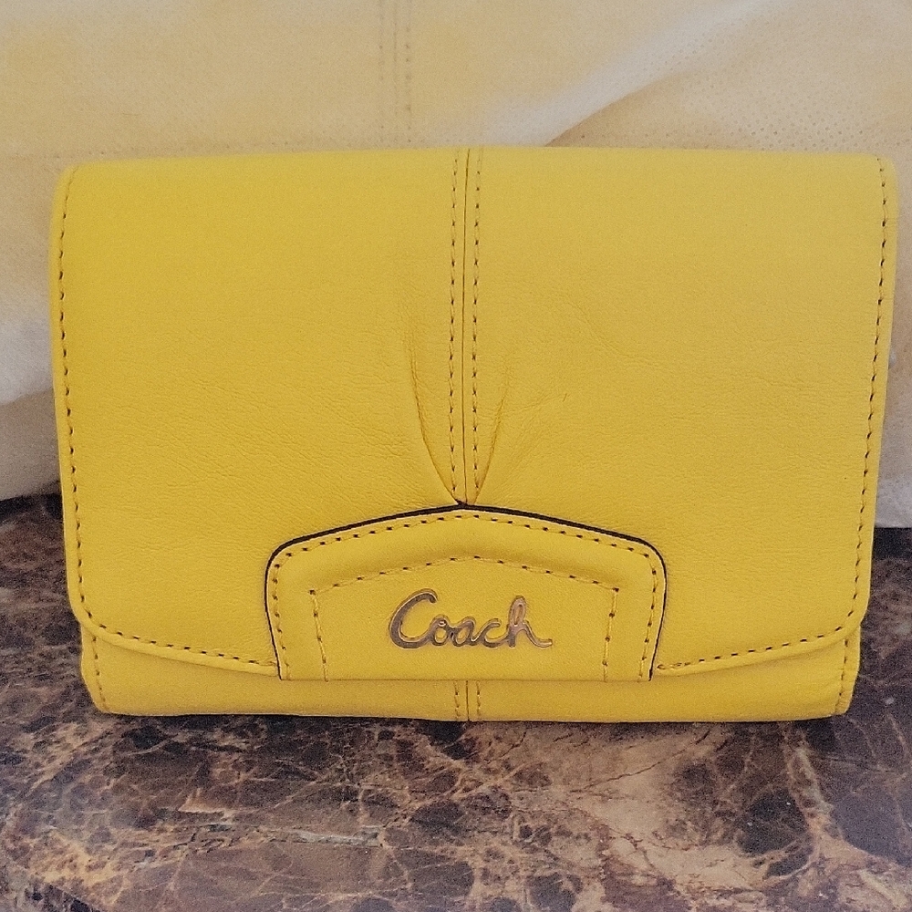 Coach Vibrant Yellow Leather Wallet